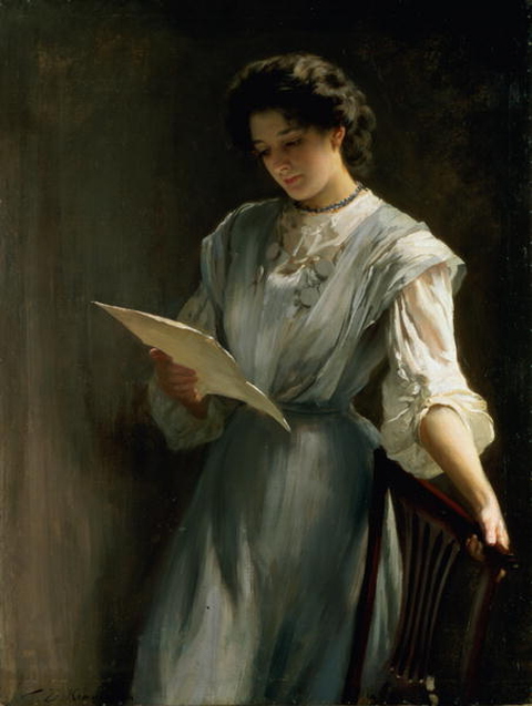 Thomas Kennington - Leyendo una carta (1885)